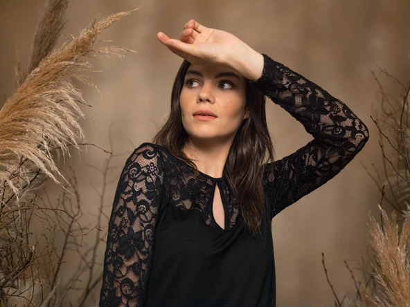 Yakası Damla Detaylı Dantelli Gecelik - 4