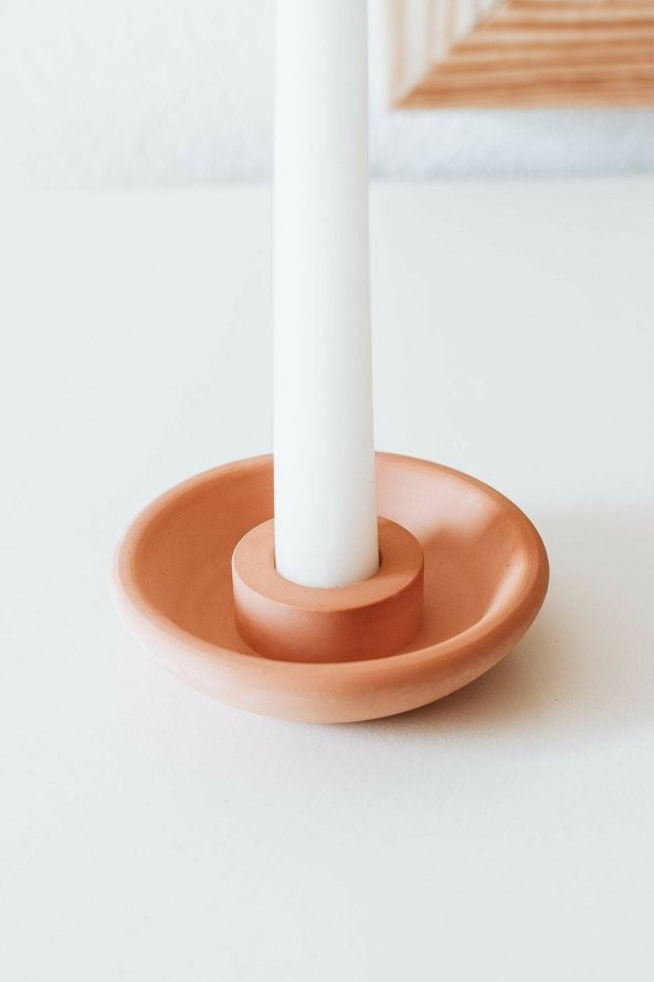 Tall Beton Terracotta 2li Şamdan Mumluk - 4