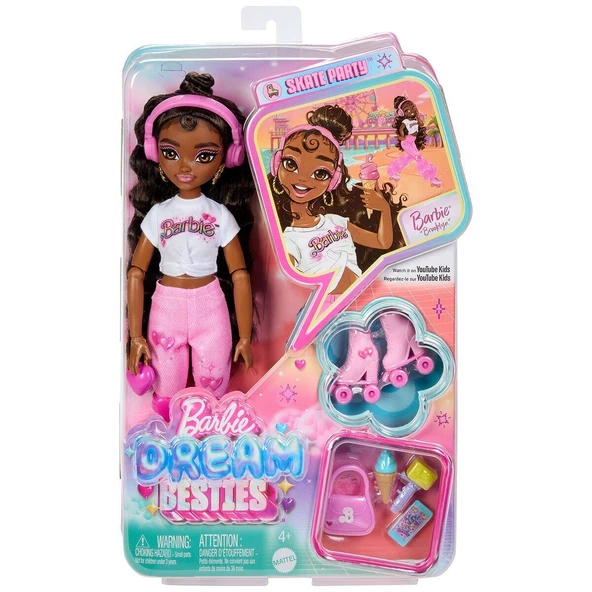 JFX97 Brooklyn-Barbie Dream Besties Paten Partisi Brooklyn Bebek ve Aksesuarları - 1