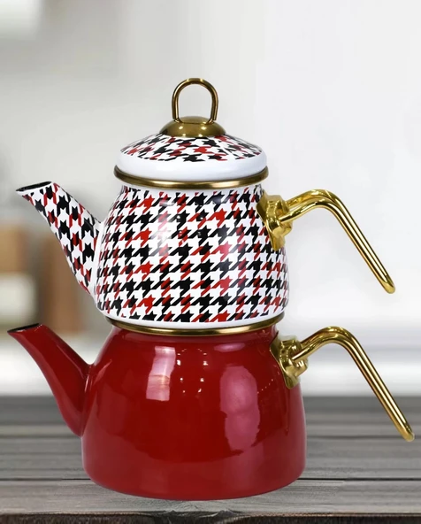 Pr Home Forte Red Emaye Çaydanlık Takımı ürün görseli