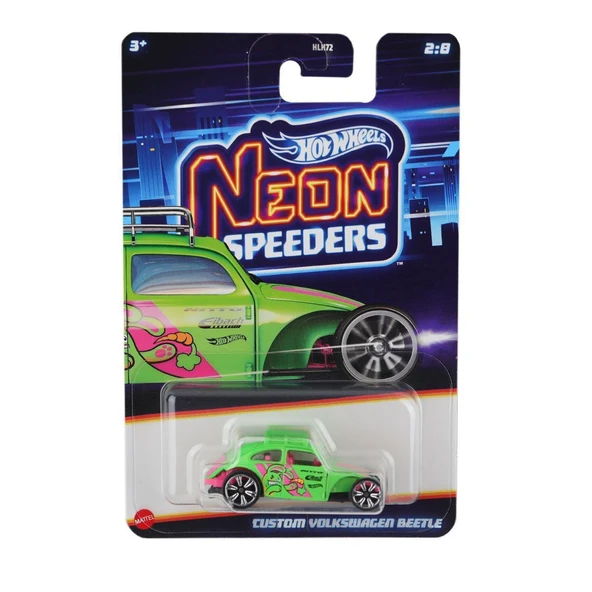 HLH72 Hot Wheels Neon Yarışlar Temalı Arabalar 10 adet koli ile satılır. Koli fiyatıdır. - 6