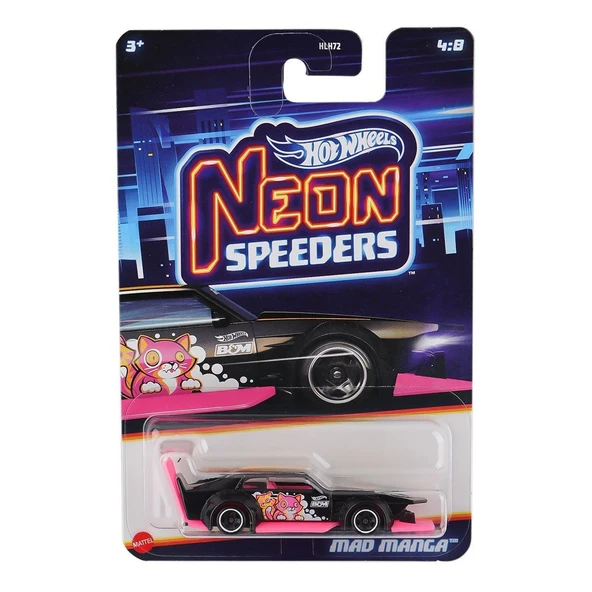 HLH72 Hot Wheels Neon Yarışlar Temalı Arabalar 10 adet koli ile satılır. Koli fiyatıdır. - 1