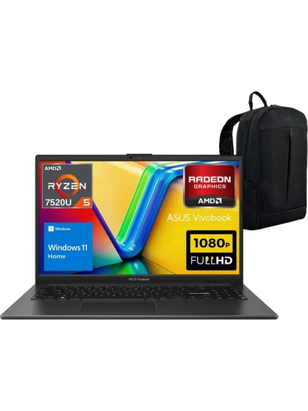 Asus Vivobook 15 E1504FA-NJ993 Amd Ryzen 5 7520U 8GB 1TB SSD Windows 11 Home 15.6" Fhd Taşınabilir Bilgisayar - Webzone Çanta Wz2