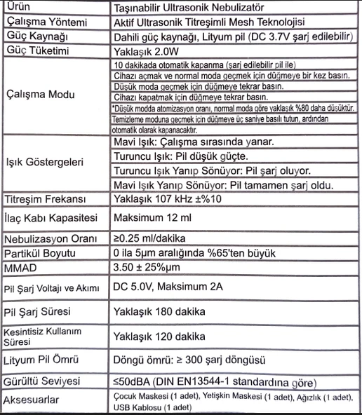 Acura AC-4020 Şarjlı Mesh Nebulizatör - 2
