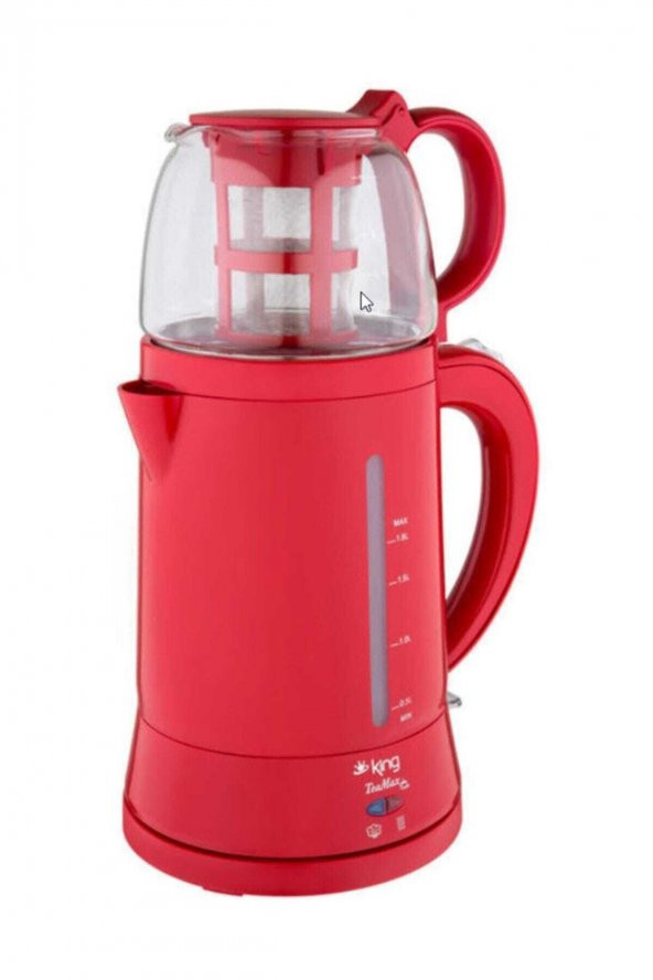 Kıng K-8500 Teamax Demlikli Otomatik Çay Makinesi - Kırmızı