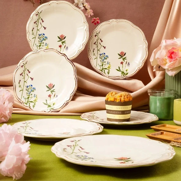 Fecra Doğa 6 Parça Pasta Tabağı Seti - 2