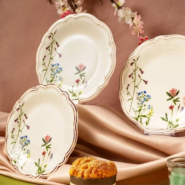 Fecra Doğa 6 Parça Pasta Tabağı Seti - 3