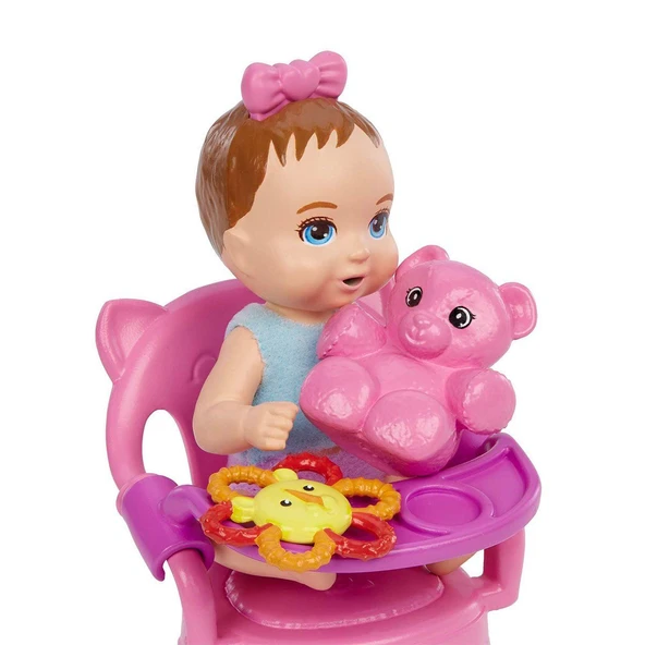 GHV83 Özellikli Minik Bebekler Barbie Bebek Bakıcısı - 3