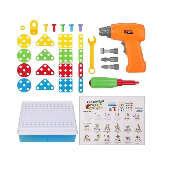 URT014-001 Birlik, 3D Eğitici Matkap Seti Hayvanlar Özel Fiyatlı Ürün - 3