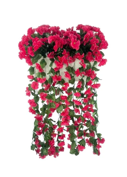 Nettenevime Yapay Çiçek Fuşya Begonvil Sarkan Menekşe Krem Küpeşte Askılı Saksıda Balkon Çiçeği Çiçek Sepeti ürün görseli 1