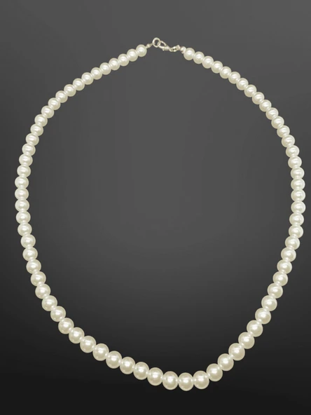 Şık ve Parlak Beyaz İnci Model Klasik Bijuteri Kolye | Zarif ve Şık Tasarım, Vintage Dokunuş ürün görseli 1