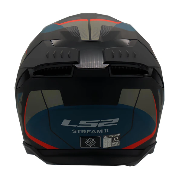 LS2 STREAM 2 ROAD MAT SİYAH-GRİ-MAVİ-KIRMIZI FULL FACE KASK - Resim 4
