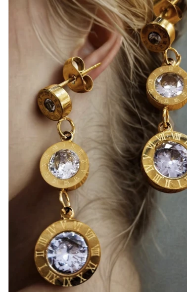 Monalisa Home Uzun Sallantılı Lüks  Figürlü Gösterişli Küpe ürün görseli 1