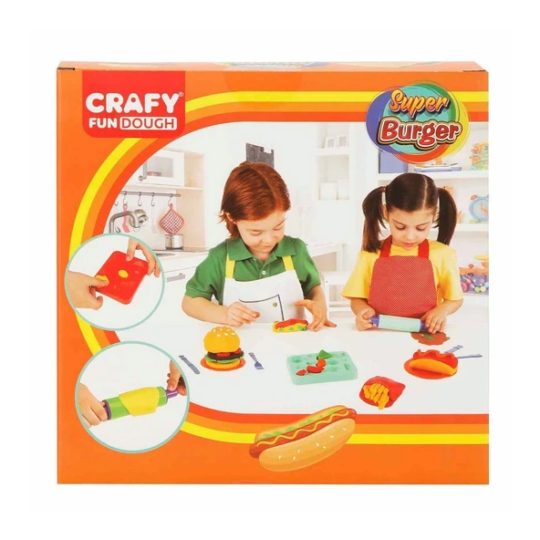 2015 Crafy Süper Burger Oyun Hamuru Seti 200 g 12 Parça - 3