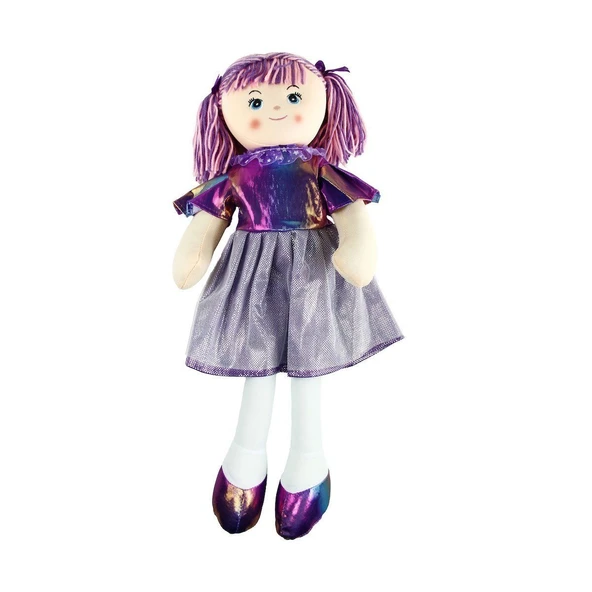 AY950C Parlak Elbiseli Bez Bebek 50 cm - Resim 4