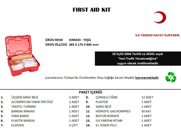 Küçük İlk Yardım Seti First Aid Kit (5047) - 2