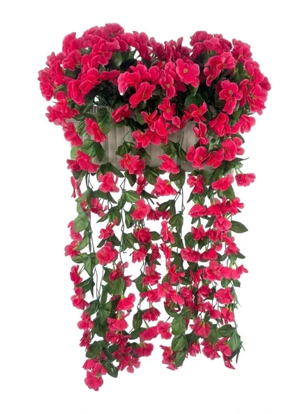 Nettenevime Yapay Çiçek Fuşya Begonvil Sarkan Menekşe Mokka Küpeşte Askılı Saksıda Balkon Çiçeği Çiçek Sepeti - Resim 2