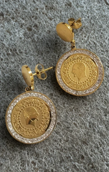 Monalisa Home Sallantılı Lüks Tuğra Figürlü Gösterişli Küpe ürün görseli 1