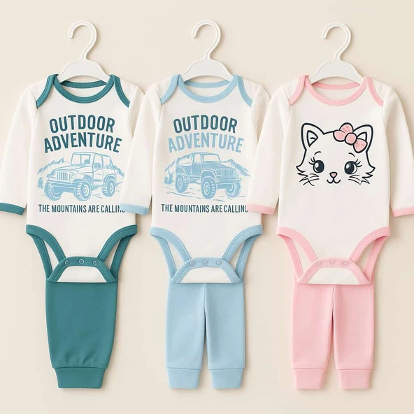 BEBEK TAKIM İkili 9.12.18.24 aylık toptan 4'lü seri - Resim 2