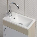 Turkuaz Seramik Cerastyle Mini Küçük Banyo, Tuvalet, Karavan Lavabo 24/42 cm