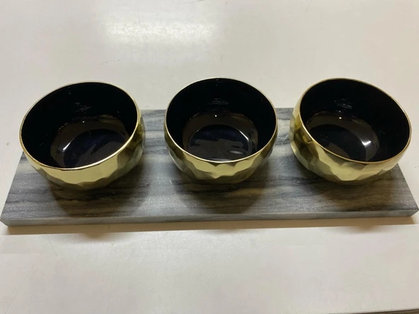 CLARA GOLD 3 CONDIMENT BOWLS 41X14X9 CM - 3