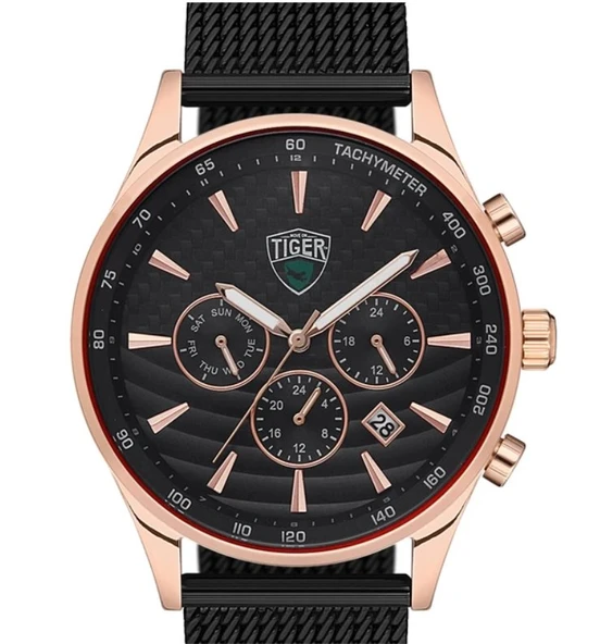 TI-2115MSRS SAFİR CAMLI TIGER ÇELİK ERKEK SAATİ ürün görseli