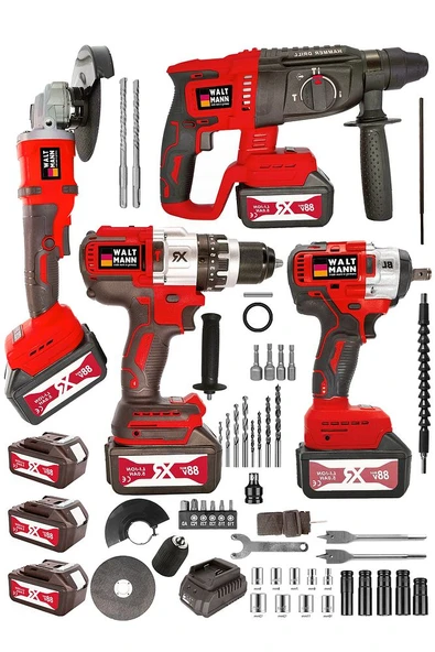 GERMANY Profesyonel 4'Lü Set - Kırmızı - Model - No21 - 2