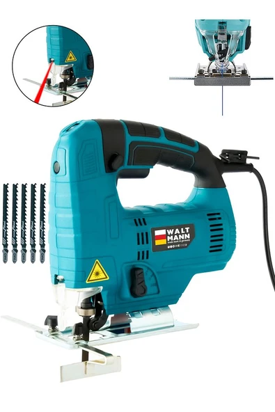 Germany Professional Devir Ayarlı Dekupaj Bıçkı Testere Lazerli 1200 W - Turkuaz - No25
