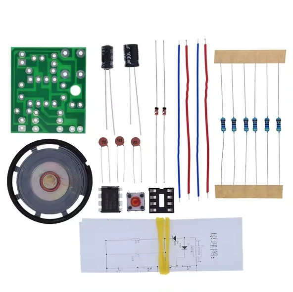 DC 5V Ding Dong Kapı Zili NE555 Hobi Devresi DIY Lehimleme Kiti - Demonte(Montesiz) - Resim 7