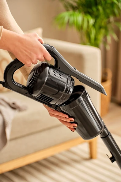 Dustrider 1265H 2 in 1 Kablolu Toz Torbasız Dikey Süpürge Siyah - 3