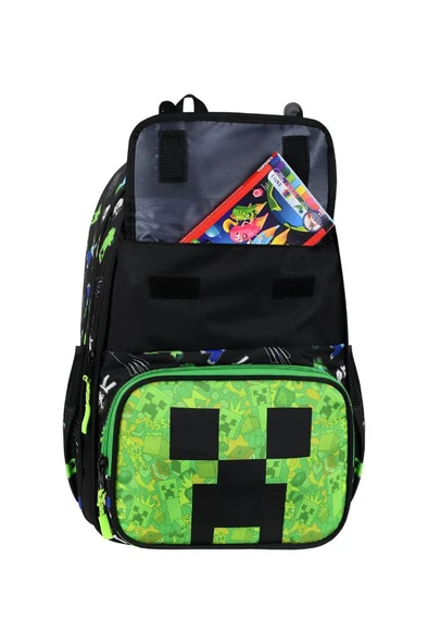 İlkokul Çantası MineCraft 3'lü Set 42*30 Cm Beslenme Çantası Kalem Kutusu Ortopedik Erkek Çocuk - Resim 9