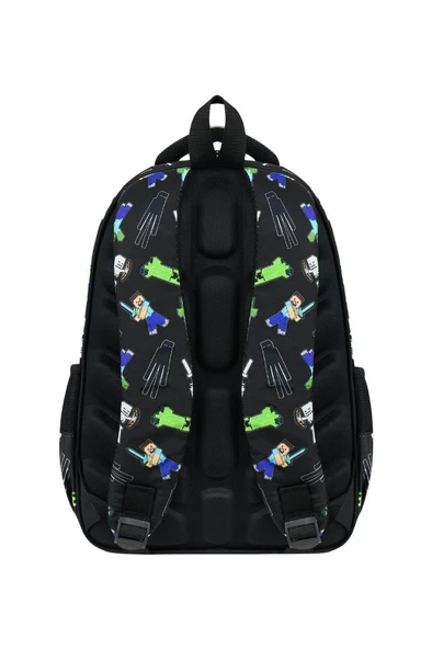 İlkokul Çantası MineCraft 3'lü Set 42*30 Cm Beslenme Çantası Kalem Kutusu Ortopedik Erkek Çocuk - Resim 5