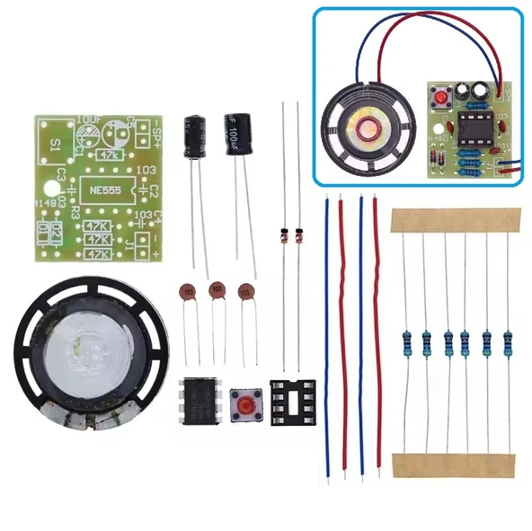 DC 5V Ding Dong Kapı Zili NE555 Hobi Devresi DIY Lehimleme Kiti - Demonte(Montesiz) ürün görseli