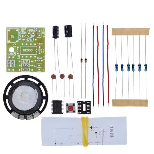DC 5V Ding Dong Kapı Zili NE555 Hobi Devresi DIY Lehimleme Kiti - Demonte(Montesiz) - Resim 5