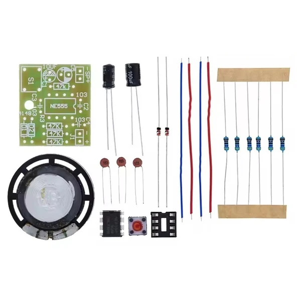 DC 5V Ding Dong Kapı Zili NE555 Hobi Devresi DIY Lehimleme Kiti - Demonte(Montesiz) - Resim 2
