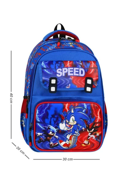 İlkokul Çantası Sonic 3'lü Set 42*30 Cm Beslenme Çantası Kalem Kutusu Ortopedik Erkek Çocuk - 10