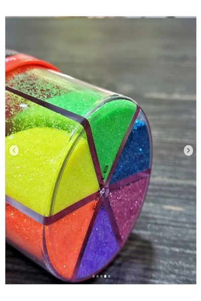 Neon Fosforlu Toz Sim 6 Renk 120 gr 2 Adet Tuzluklu Karışık 6 lı Renkli Canlı Neon Toz Sim Büyük Epoksi Reçine - 5