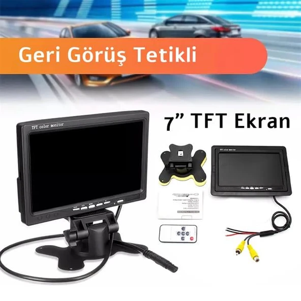 Powermaster PM-15487 7" TFT Lcd Dijital Monitör 2 Kanal Geri Görüş Kamerası Tetiklemeli 800X480P - 4