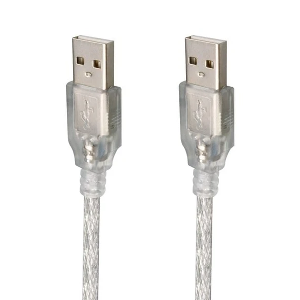 Powermaster 3 Metre Usb Erkek-Erkek Kablo Şeffaf