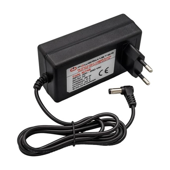 Powermaster PM-16743 24 Volt - 2 Amper Plastik Kasa 5.5*2.5 Uç Priz Tip Adaptör - 3