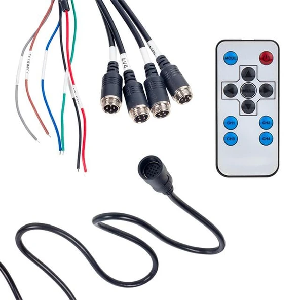 Powermaster Dokunmatik Tuş Takım Quad 4 Yollu (4 E Bölünebilen 7\'\' Ekran) Araç Monitör - 3