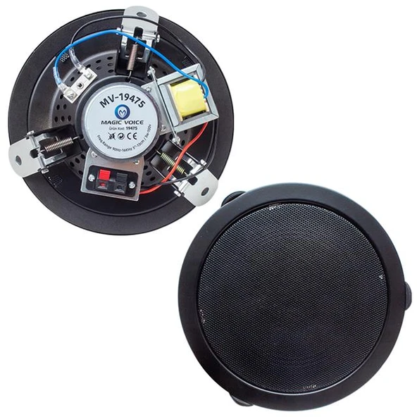 Magicvoice Mv-19475 13 Cm Trafolu Alçıpan Hoparlör Siyah - 2