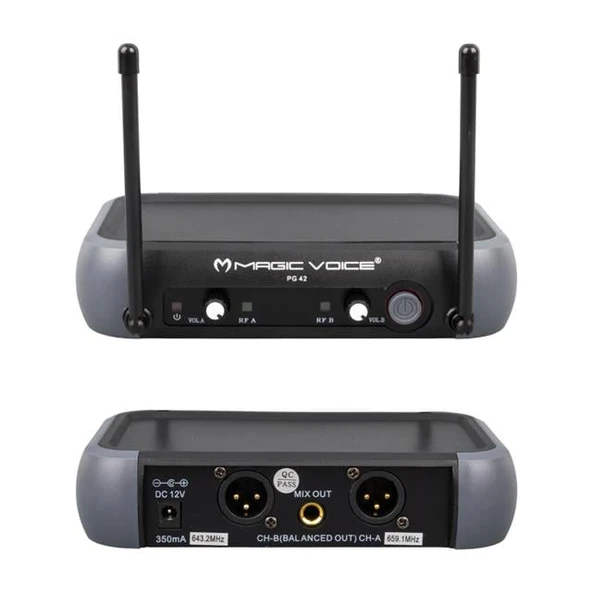 Magicvoice PG-42X Vhf 2 El Kablosuz Volüm Kont Telsiz Mikrofon - 3