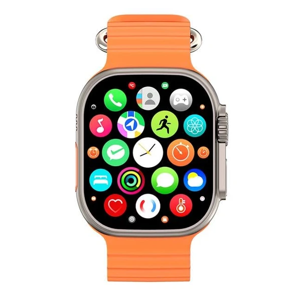 Hytech W69 Watch IOS Ve Android Uyumlu Mactive 2.05 İnç Geniş Ekranlı Turuncu Akıllı Saat - 4