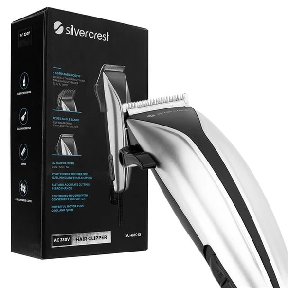 Silver Crest SC-6601S Sessiz Pivot Motor Saç Sakal Kesme Tıraş Makinesi Konik Kol İle Bıçak Ayarlı - 4