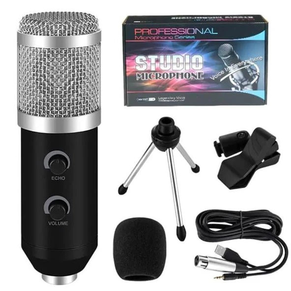 Haiki HK-100 3.5Mm Masaüstü Kondenser Stüdyo Podcast Yayıncı Mikrofonu 3 Metre Kablolu - 4
