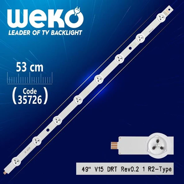 49'' V15 DRT REV0.2 1 R2-TYPE - 53 Cm 8 Ledli - WK-1196 Led Tv Bar
