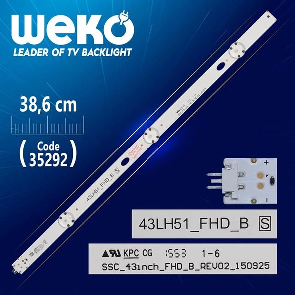 SSC_43INCH_FHD_B_REV02_150925 - 43LH51_FHD_B S - (38.6 Cm) 3 Ledli - (WK-410) Tv Led Bar