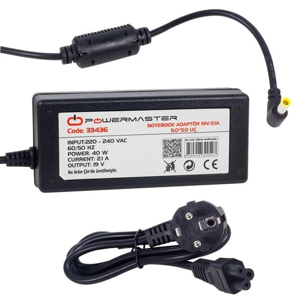 Powermaster PM-33436 19 Volt - 2.1 Amper 5.0*3.0 Mm Uçlu Adaptör (Samsung Notebook)