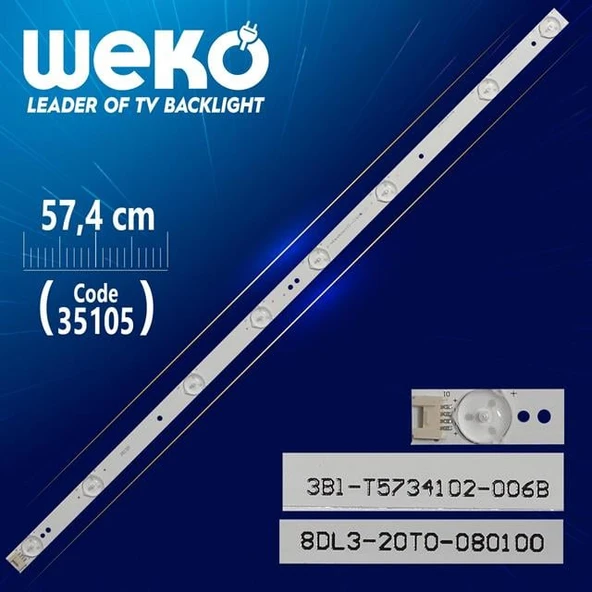 3BL-T5734102-005B - 8DL3-20T0-080100 - DY-01 - 57.4 Cm 8 Ledli - WK-474 Led Tv Bar